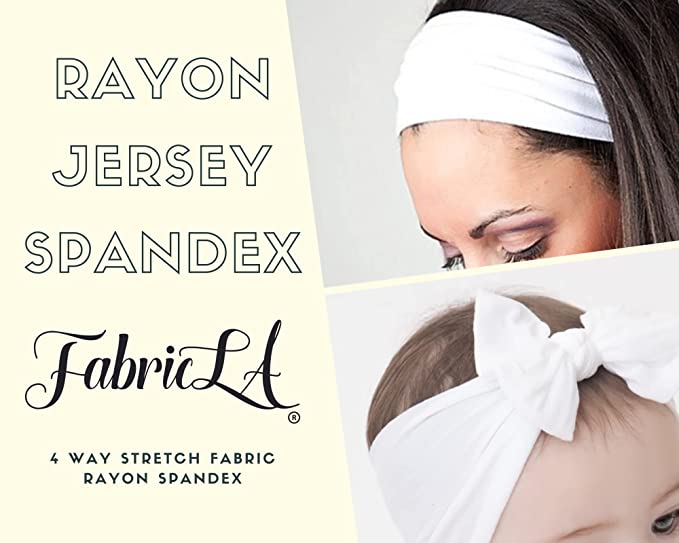 White Rayon Spandex Jersey Knit Fabric – 60" Wide, 240 GSM | 4-Way Stretch by the Yard | FabricLA