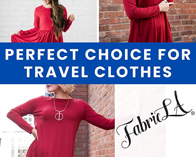 Red Rayon Spandex Jersey Knit Fabric – 60" Wide, 240 GSM | 4-Way Stretch by the Yard | FabricLA