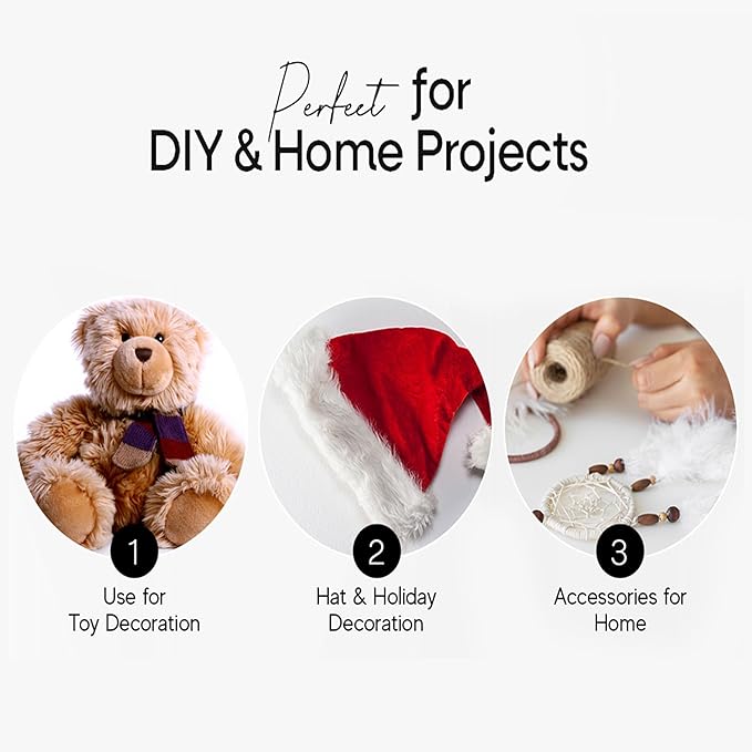 FabricLA Mohair Shaggy Faux Fur Fabric - Pre Cut Strips | Trim Ribbon | DIY Craft, Hobby, Costume, Decoration - Baby Blue