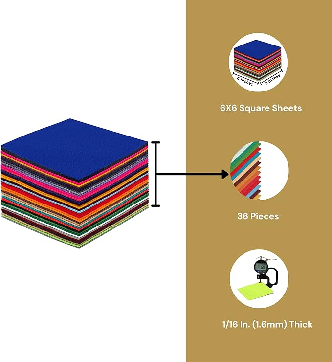 6" x 6" Acrylic Felt Sheets by FabricLA | Multi-Colors