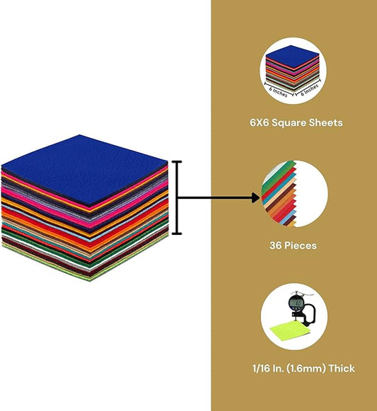 6" x 6" Acrylic Felt Sheets by FabricLA | Multi-Colors