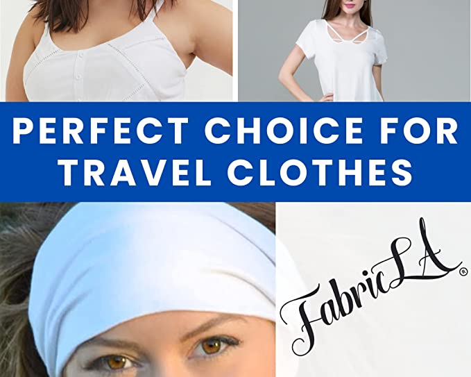 White Rayon Spandex Jersey Knit Fabric – 60" Wide, 240 GSM | 4-Way Stretch by the Yard | FabricLA