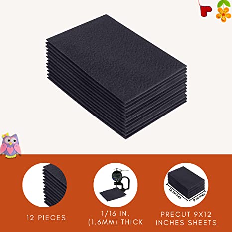 FabricLA Acrylic Felt 9"X12" Sheet Packs | Dark Gray