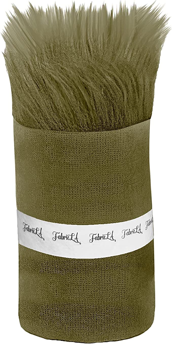 FabricLA Mohair Shaggy Faux Fur Fabric - Pre Cut Strips | Trim Ribbon | DIY Craft, Hobby, Costume, Decoration | FabricLA