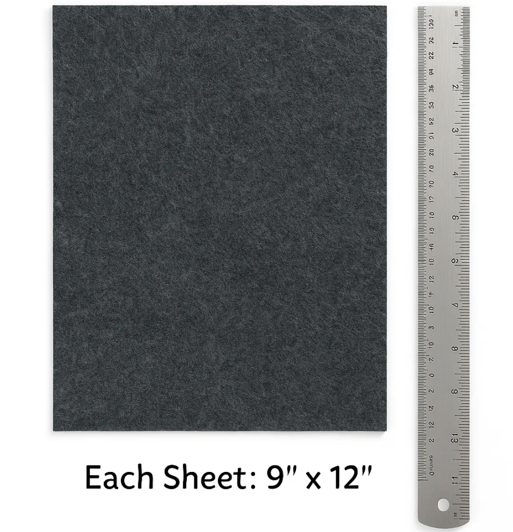3.2mm Thick Acrylic Felt Sheets – 12"x18" Multi-Color or Single Color Options