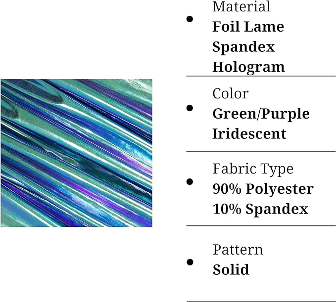 Hologram Metallic Foil Spandex Knit Fabric 4-Way Stretch, 60" Inch Wide| Multicolor