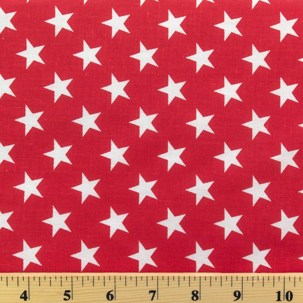 Patriotic Star Print Poly Cotton Fabric