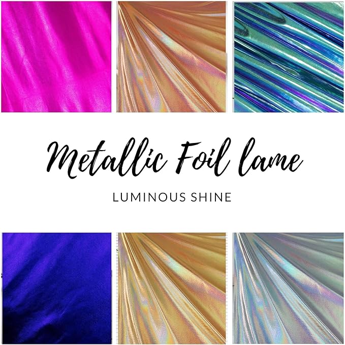 Hologram Metallic Foil Spandex Knit Fabric 4-Way Stretch, 60" Inch Wide| Multicolor