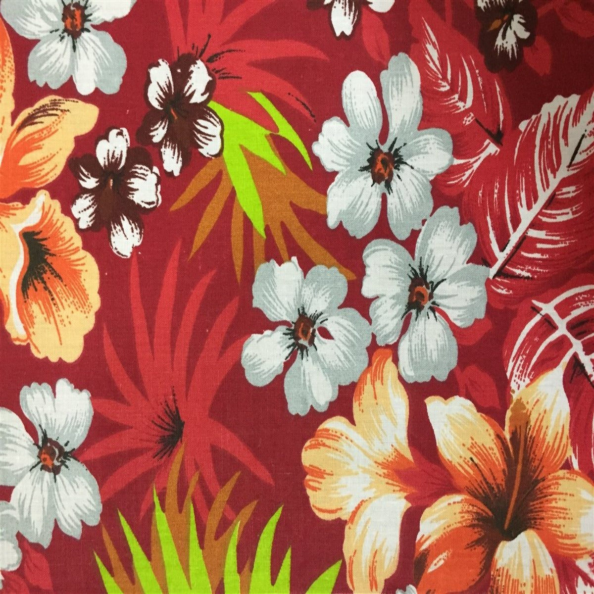 Hawaiian Print Poly Cotton Fabric