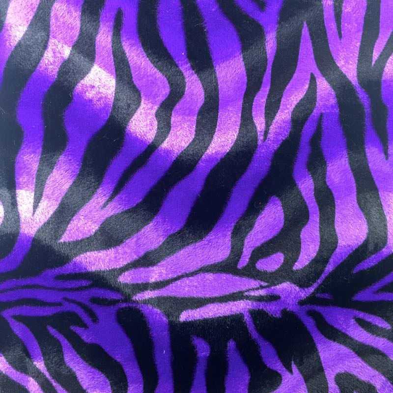Big Zebra Print Velboa Faux Fur Fabric