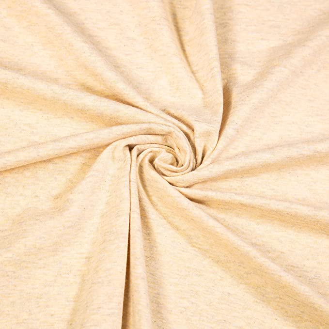 FabricLA 10 oz Cotton Spandex Jersey Knit Fabric – 4-Way Stretch | Oatmeal