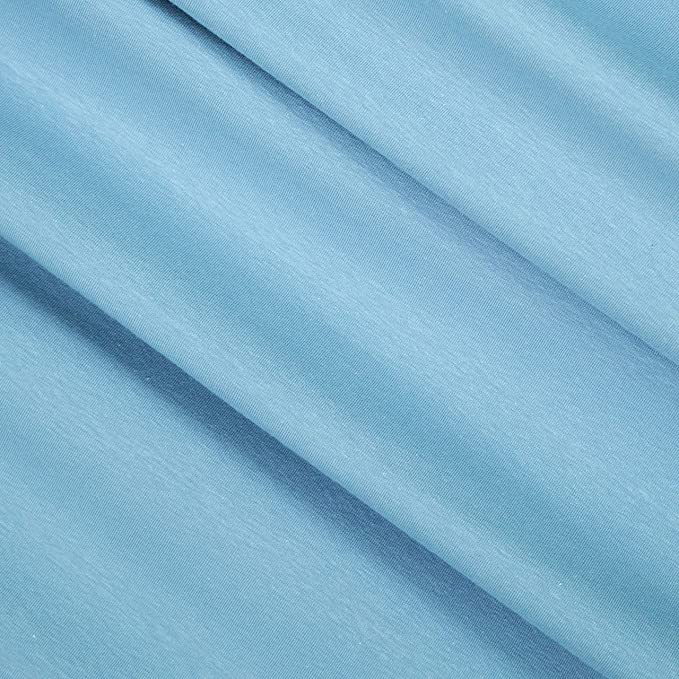 FabricLA 10 oz Cotton Spandex Jersey Knit Fabric – 4-Way Stretch | Dusty Blue