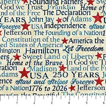 America 250 - Stonehenge 28373-12 Cotton 44"/45" Fabric Per Yard