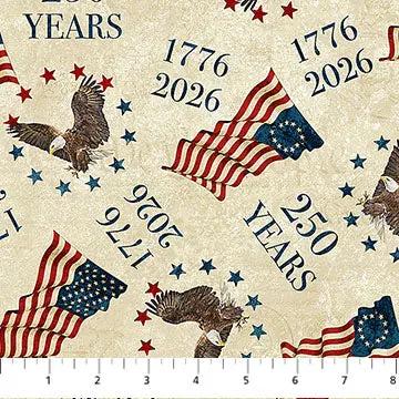America 250 - Stonehenge DP28370-12 Cotton 44"/45" Fabric Per Yard