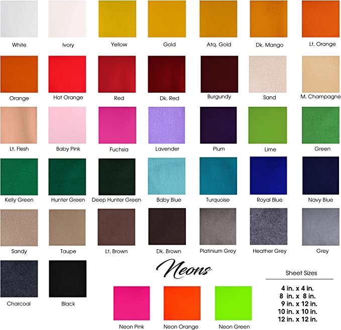 FabricLA Acrylic Felt Craft Sheet Packs – Ivory | Soft 100% Acrylic Felt Sheets for DIY & Crafts