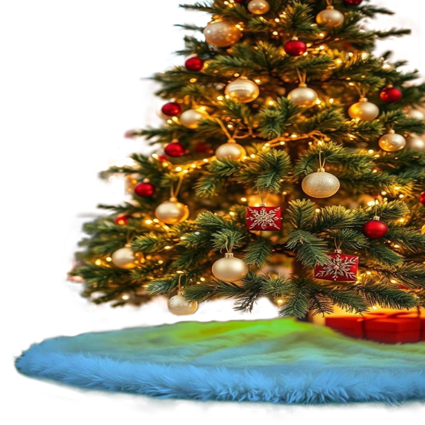 Premium Faux Fur Christmas Tree Skirt - 30 Inch | Luxurious Holiday Decorations