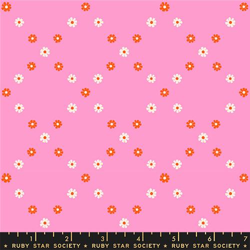 Best Day Ever Pink Flamingo Ditsy Floral Cotton 43"/44" Fabric Per Yard