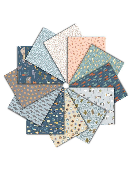 Beyond The Sea Fat Quarter Packs, 12 Colors