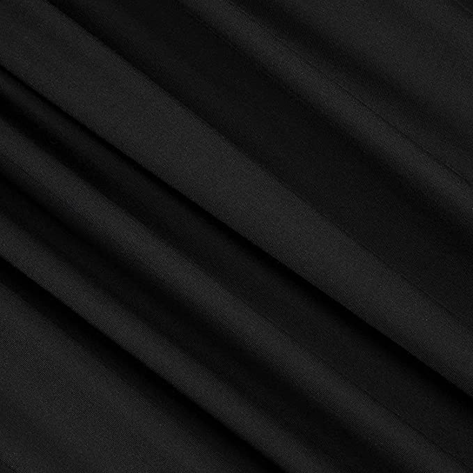 Rayon Spandex Jersey Knit Fabric – Black | 60" Wide, 240 GSM, 4-Way Stretch – By the Yard | FabricLA