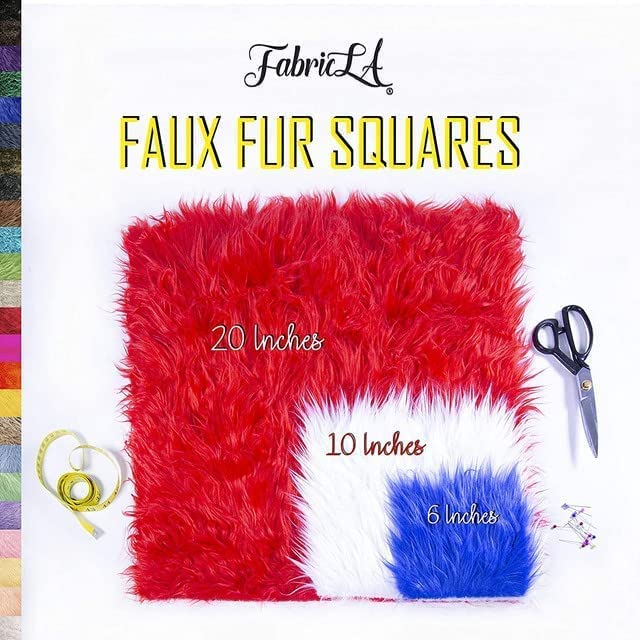 Faux Fur Fabric Squares | 2 White & 2 Black Pack