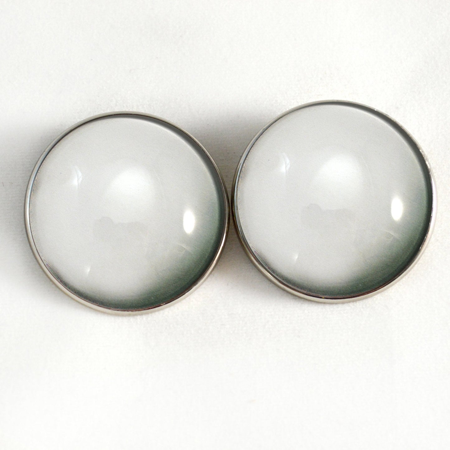 Blank Zombie White Sew-On Button Glass Eyes