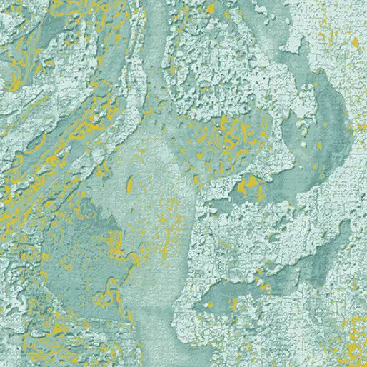 Blue Green Dried Clay Turquoise Cotton 44"/45" Fabric Per Yard