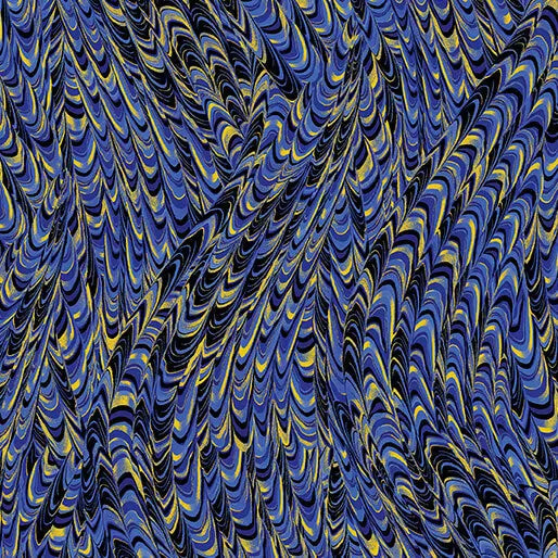 Blue Navy Marble Impressions Cotton 44"/45" Fabric Per Yard