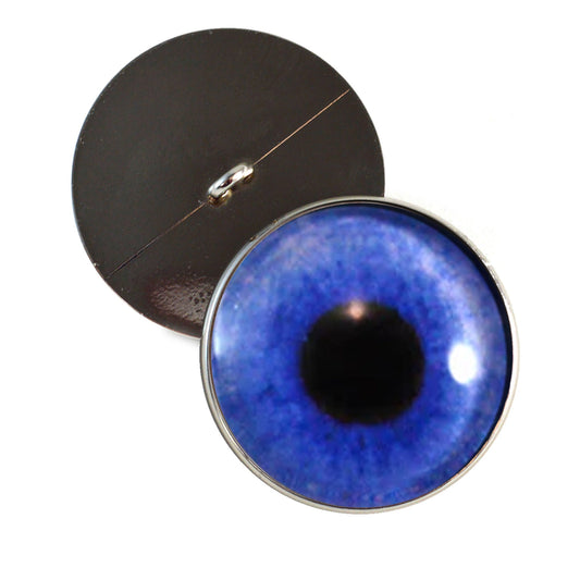 Blue Violet Zombie Sew-On Button Glass Eyes