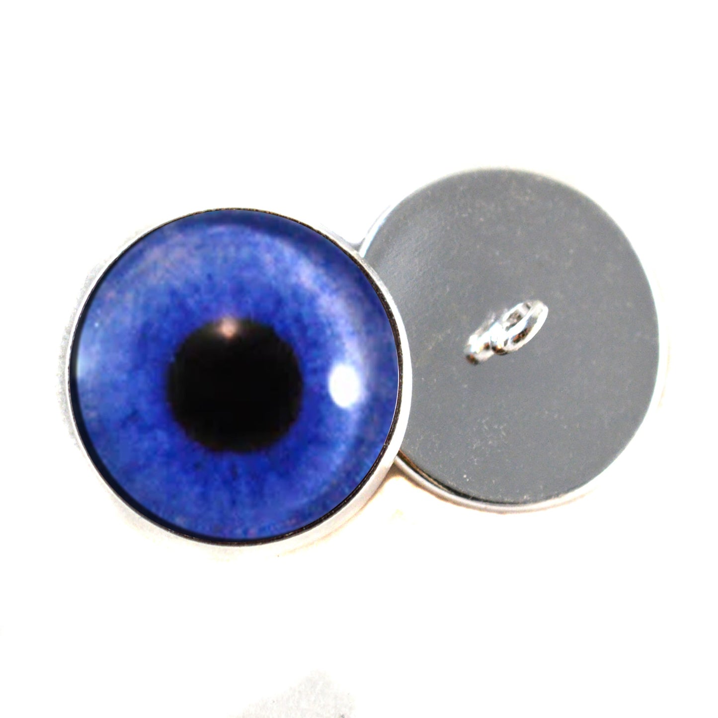 Blue Violet Zombie Sew-On Button Glass Eyes