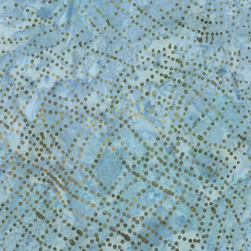 Blue Wave Dots Cotton 44"/45" Fabric Per Yard