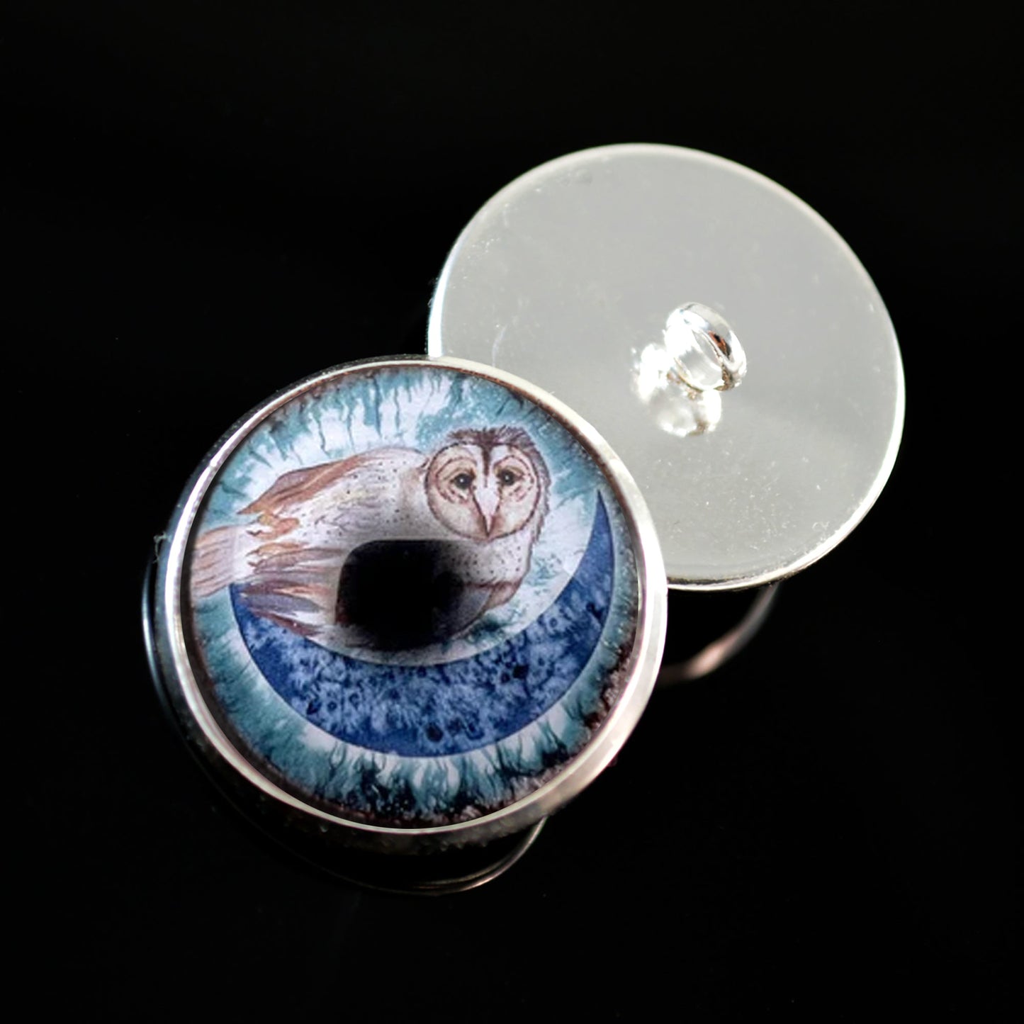 Boho Barn Owl Sew-On Button Glass Eyes