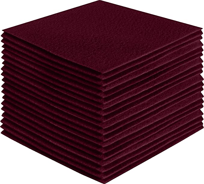 FabricLA Acrylic Felt Craft Sheet Packs – Burgundy | Soft 100% Acrylic Felt Sheets for DIY & Sewing Projects