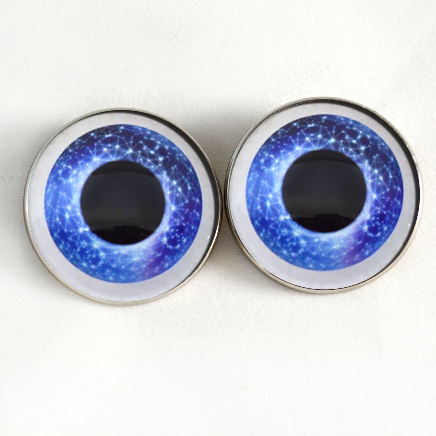 Celestial Blue Doll Sew-On Button Glass Eyes