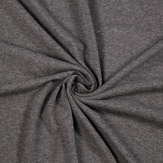 FabricLA 10 oz Cotton Spandex Jersey Knit Fabric – 4-Way Stretch | Charcoal