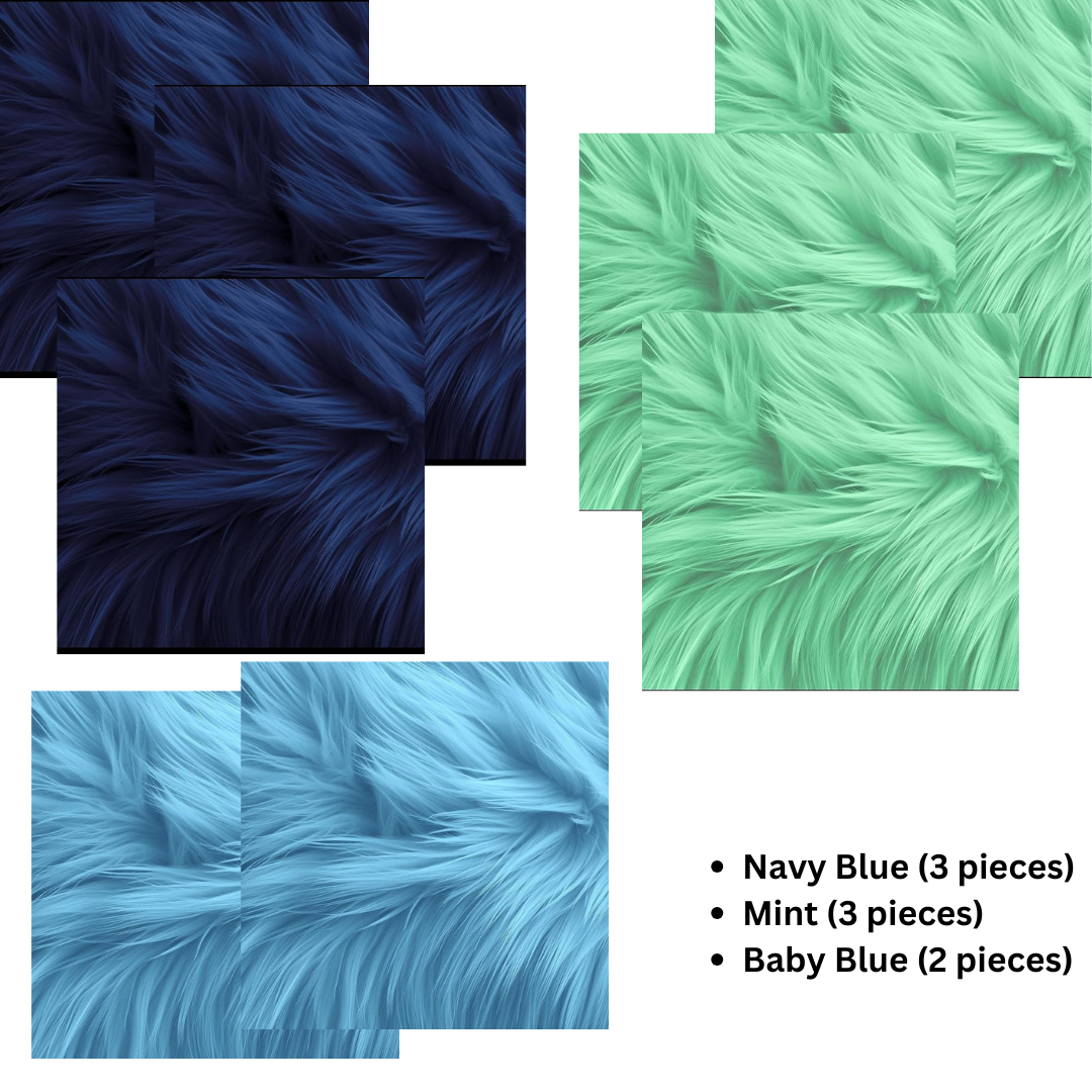 FabricLA 10x10 Faux Fur Squares - 8-Pack DIY Shaggy Patches