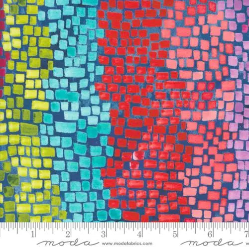 Coming Up Roses Blenders Watercolor Sapphire Rainbow 44"/45" Fabric Per Yard