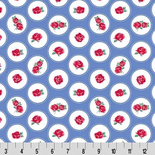 Cottage Rose Lane Brighton Quilting Cuddle Blue Bonnet Fabric per yard