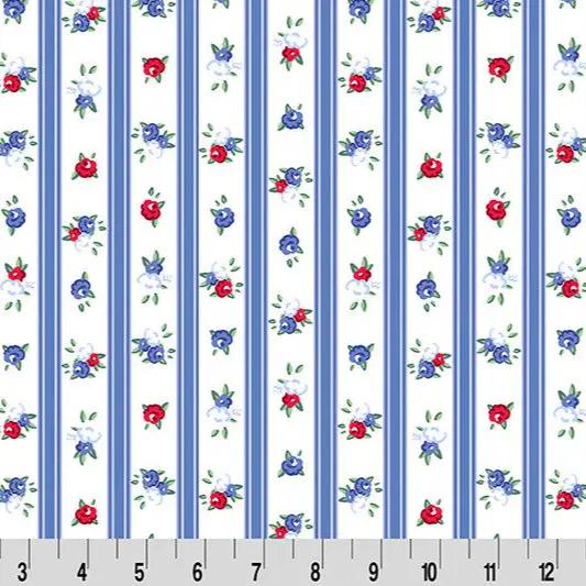 Cottage Rose Lane Nottinghill Quilting Cuddle Blue Bonnet Fabric per yard