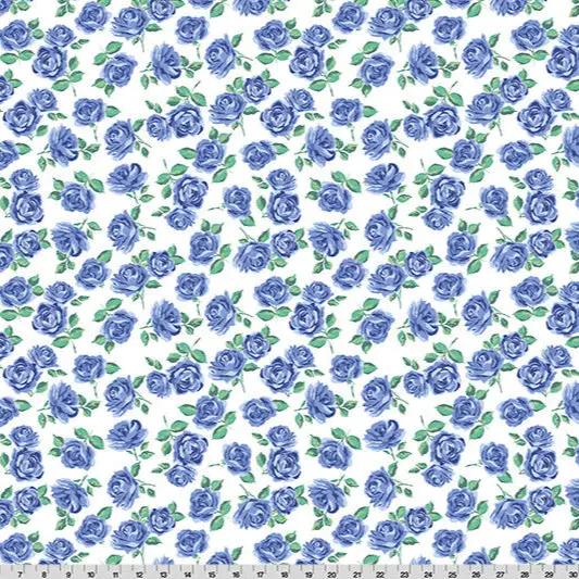 Cottage Rose Lane Yorkshire Quilting Cuddle Blue Bonnet Fabric per yard