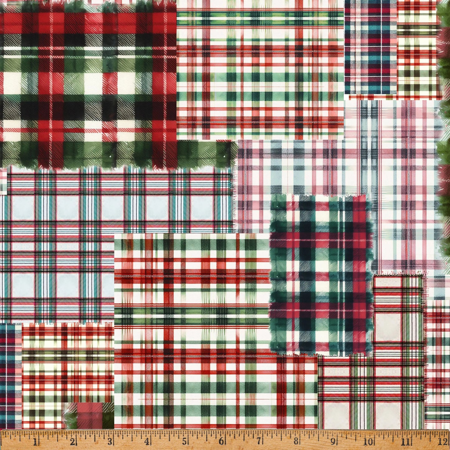 Cozy Tidings Christmas Plaid 43"/44" Fabric Per Yard