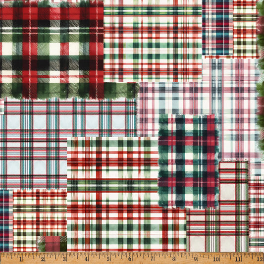 Cozy Tidings Christmas Plaid 43"/44" Fabric Per Yard