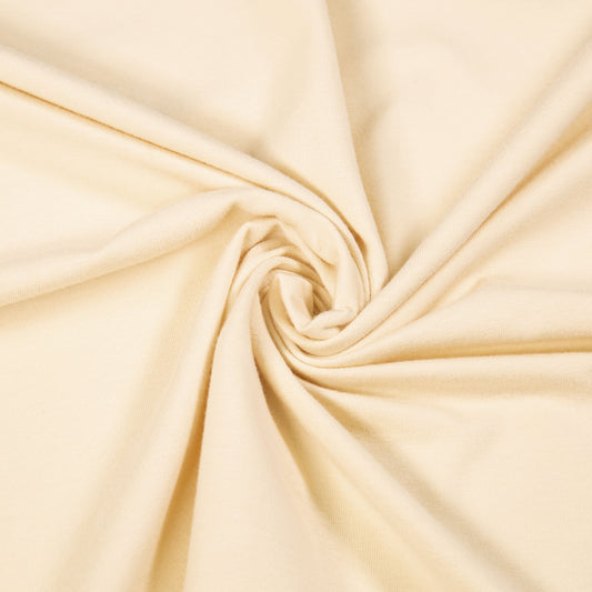 FabricLA 10 oz Cotton Spandex Jersey Knit Fabric – 4-Way Stretch | Cream