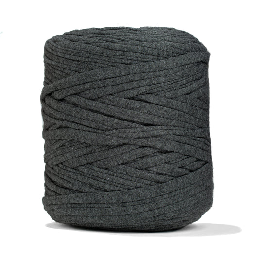 Recycled T-Shirt Fabric Yarn - Dark Heather Gray Color