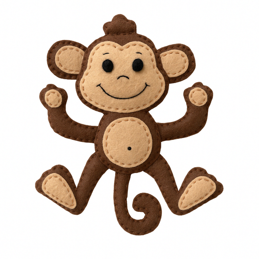 DIY Felt Monkey Craft Kit – Beginner Sewing Project for Kids | FabricLA