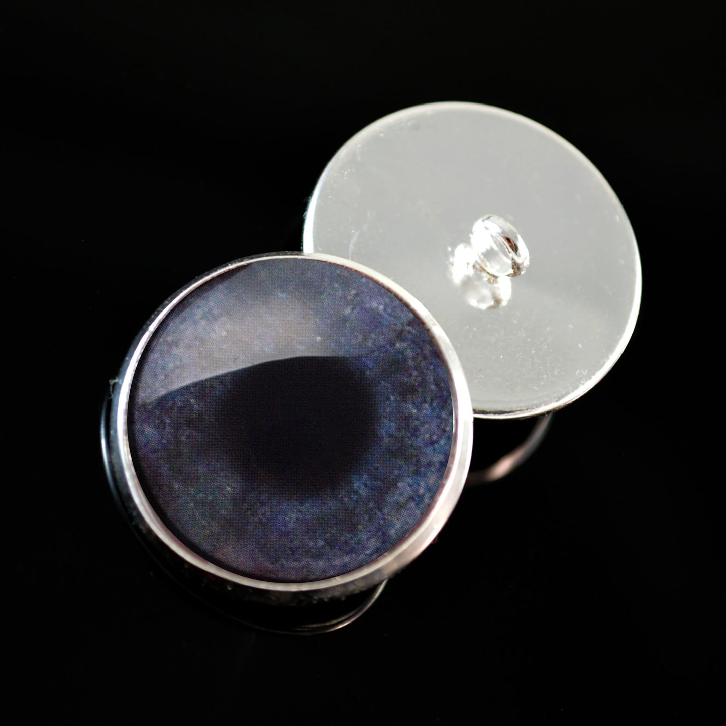 Dark Gray Ostrich Sew-On Button Glass Eyes