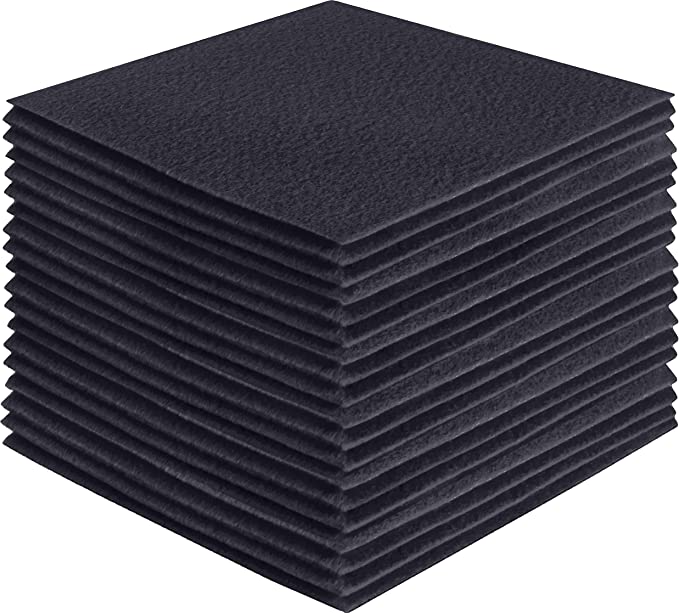 FabricLA Acrylic Felt Craft Sheet Packs – Dark Gray | Soft 100% Acrylic Felt Sheets for DIY & Crafts