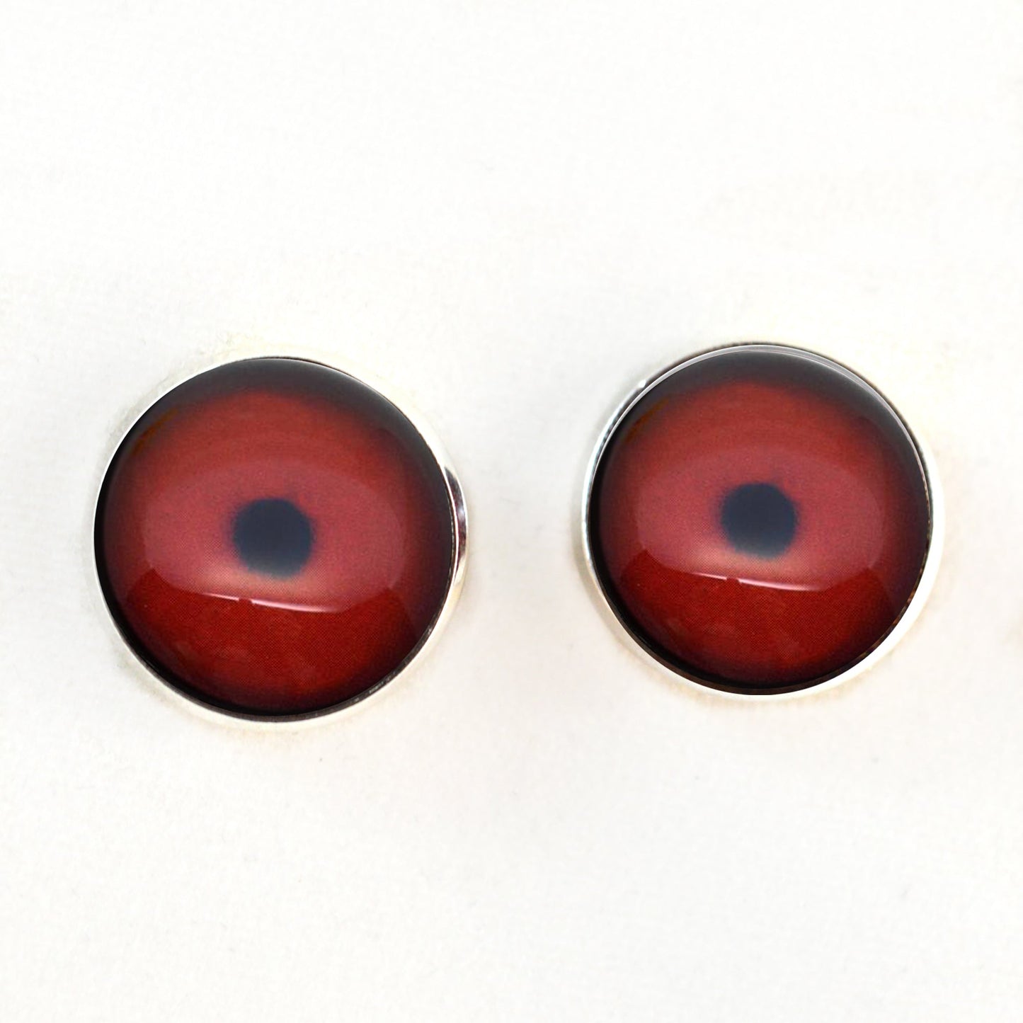 Dark Red Loon Bird Sew-On Button Glass Eyes