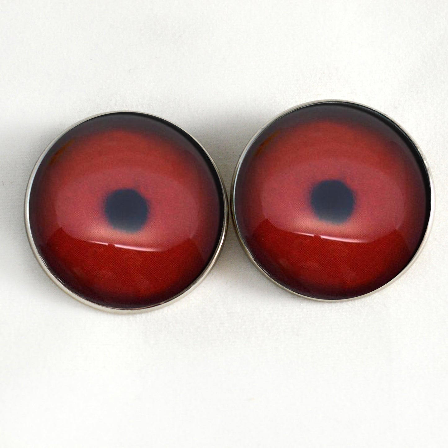 Dark Red Loon Bird Sew-On Button Glass Eyes