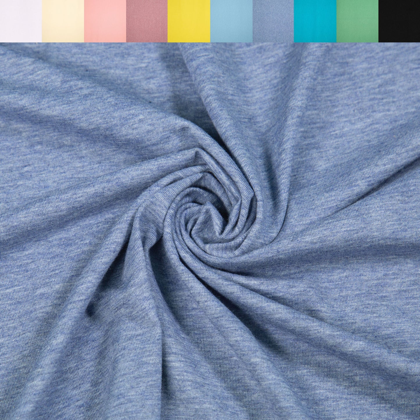 FabricLA 10 oz Cotton Spandex Jersey Knit Fabric – 4-Way Stretch | Lt. Denim