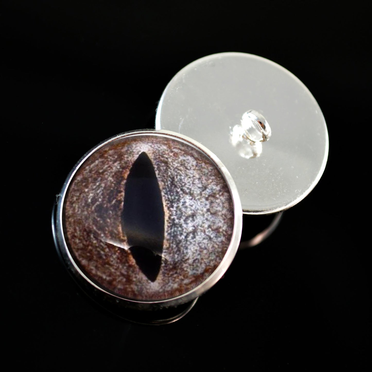 Diamondback Rattlesnake Sew-On Button Glass Eyes